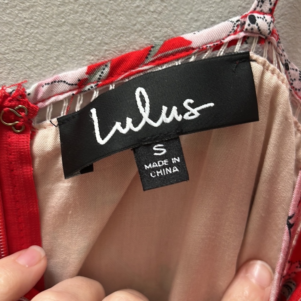 Lulus red floral dress - Picture 3 of 3